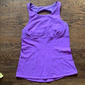 Purple Lululemon built in bra yoga top